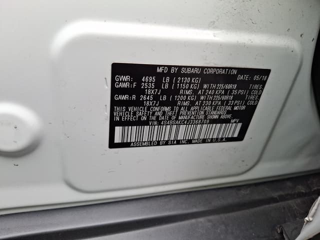 SUBARU OUTBACK Limited 2018 - 13